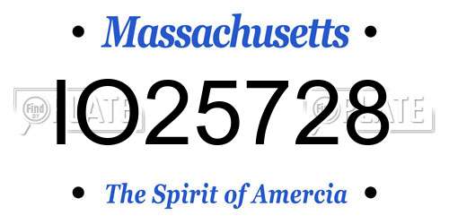 IO25728 Massachusetts License Plate