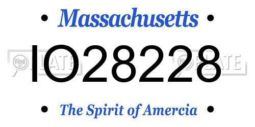 IO28228 Massachusetts License Plate