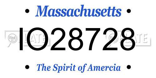 IO28728 Massachusetts License Plate