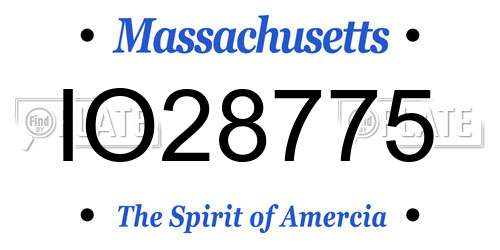 IO28775 Massachusetts License Plate