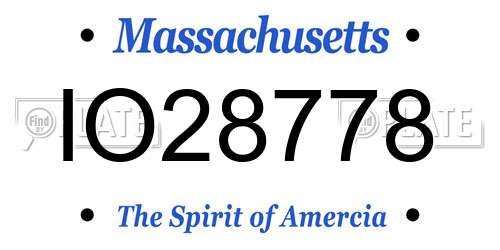 IO28778 Massachusetts License Plate