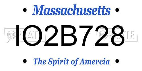 IO2B728 Massachusetts License Plate