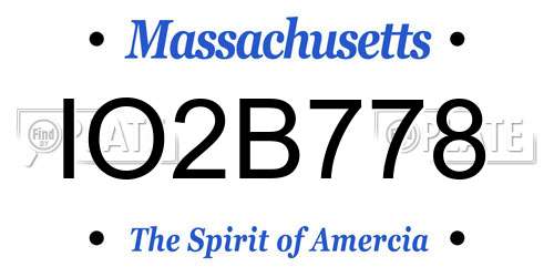 IO2B778 Massachusetts License Plate