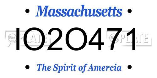 IO2O471 Massachusetts License Plate