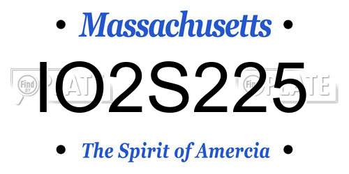 IO2S225 Massachusetts License Plate