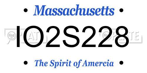 IO2S228 Massachusetts License Plate