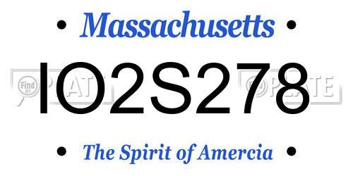 IO2S278 Massachusetts License Plate