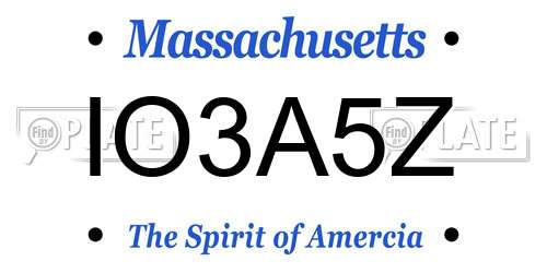IO3A5Z Massachusetts License Plate