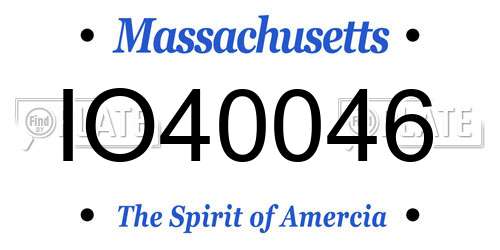 IO40046 Massachusetts License Plate