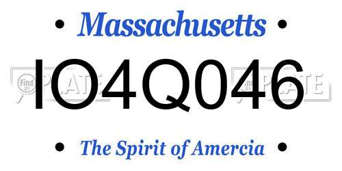 IO4Q046 Massachusetts License Plate
