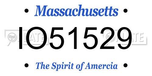 IO51529 Massachusetts License Plate