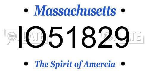 IO51829 Massachusetts License Plate