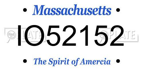 IO52152 Massachusetts License Plate