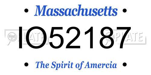 IO52187 Massachusetts License Plate
