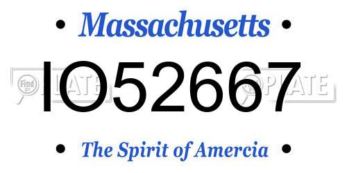 IO52667 Massachusetts License Plate
