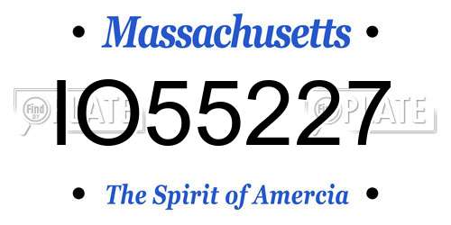 IO55227 Massachusetts License Plate