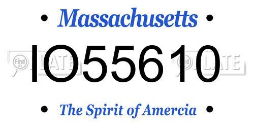 IO55610 Massachusetts License Plate