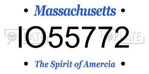 IO55772 Massachusetts License Plate