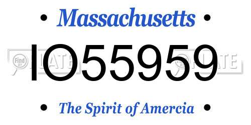 IO55959 Massachusetts License Plate