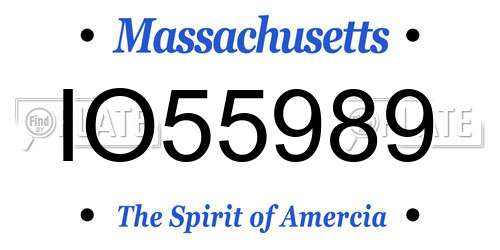 IO55989 Massachusetts License Plate