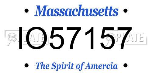 IO57157 Massachusetts License Plate