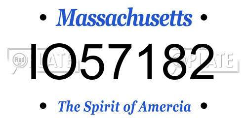 IO57182 Massachusetts License Plate
