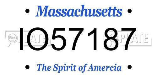 IO57187 Massachusetts License Plate