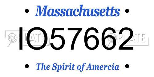IO57662 Massachusetts License Plate