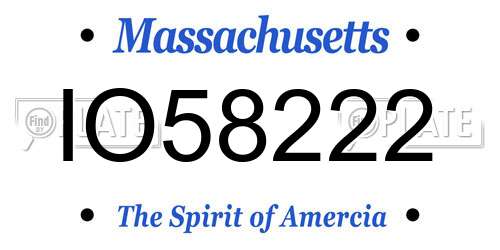 IO58222 Massachusetts License Plate