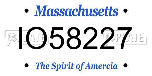 IO58227 Massachusetts License Plate