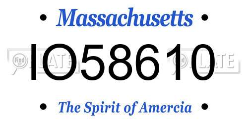 IO58610 Massachusetts License Plate