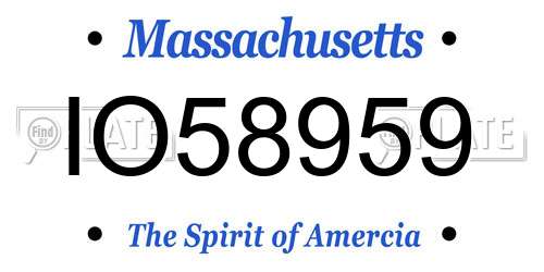 IO58959 Massachusetts License Plate