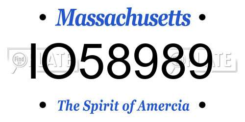 IO58989 Massachusetts License Plate