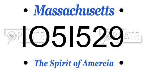 IO5I529 Massachusetts License Plate