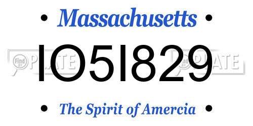 IO5I829 Massachusetts License Plate