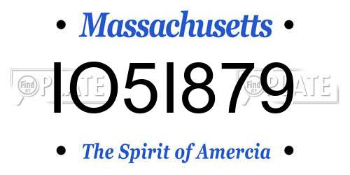 IO5I879 Massachusetts License Plate