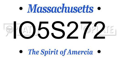 IO5S272 Massachusetts License Plate