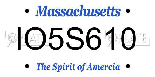 IO5S610 Massachusetts License Plate