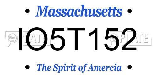 IO5T152 Massachusetts License Plate