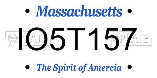 IO5T157 Massachusetts License Plate