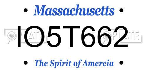 IO5T662 Massachusetts License Plate