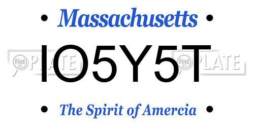 IO5Y5T Massachusetts License Plate