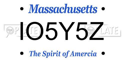 IO5Y5Z Massachusetts License Plate