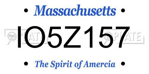 IO5Z157 Massachusetts License Plate