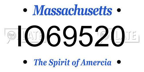 IO69520 Massachusetts License Plate