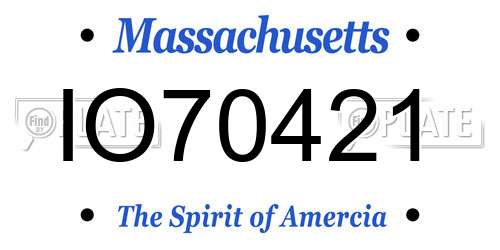 IO70421 Massachusetts License Plate