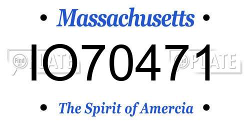 IO70471 Massachusetts License Plate