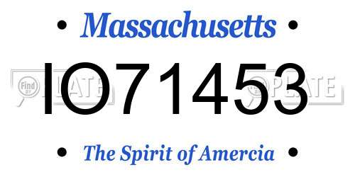 IO71453 Massachusetts License Plate