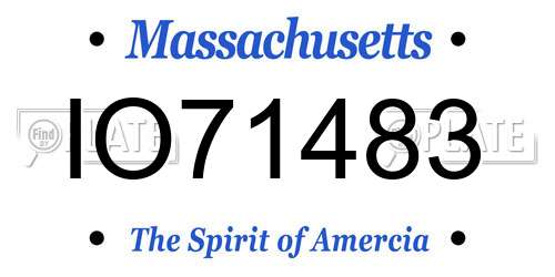 IO71483 Massachusetts License Plate