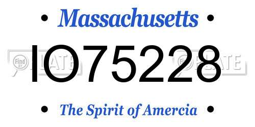 IO75228 Massachusetts License Plate